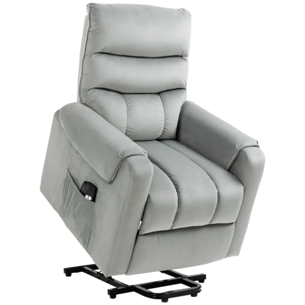 Sta op hulp relaxstoel elektrische massagestoel tv stoel met ligfunctie fluweelachtig polyester metaal schuim 1