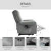 Sta op hulp relaxstoel elektrische massagestoel tv stoel met ligfunctie fluweelachtig polyester metaal schuim 5