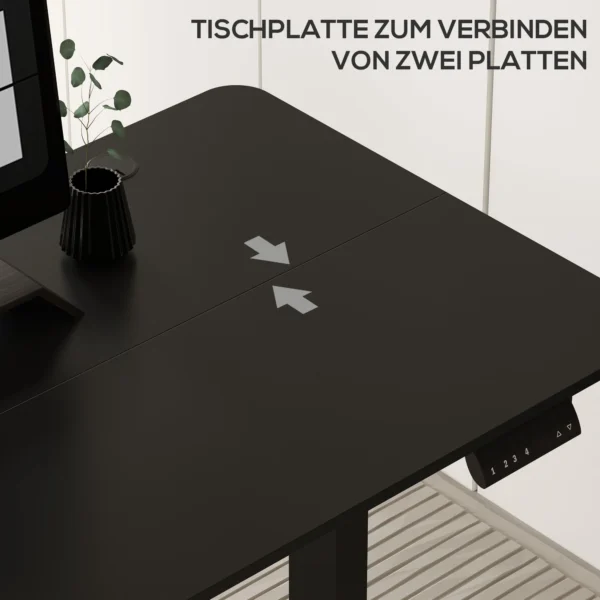 Sta zit bureau, elektrisch, met anti botsing, oververhittingsbeveiliging, opslagopties, 140x70x72 116cm, spaanplaat, zwart 10