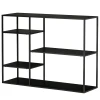 Staand boekenrek met 5 open vakken, metalen archiefrek, zwart, 120x35x87,5 cm voor keuken & woonkamer 10