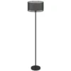 Staande lamp, staande lamp met e27 fitting, tweekleurige lampenkap van stof, staande lamp met voetschakelaar staande lamp voor woonkamer, slaapkamer, exclusief lichtbron, zwart 1