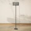 Staande lamp, staande lamp met e27 fitting, tweekleurige lampenkap van stof, staande lamp met voetschakelaar staande lamp voor woonkamer, slaapkamer, exclusief lichtbron, zwart 4