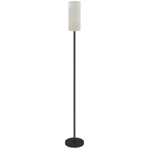 Staande lamp, staande lamp met stoffen lampenkap, e27 fitting, staande lamp staande lamp met voetschakelaar voor woonkamer, slaapkamer, exclusief lichtbron, wit 1