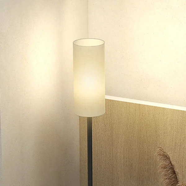 Staande lamp, staande lamp met stoffen lampenkap, e27 fitting, staande lamp staande lamp met voetschakelaar voor woonkamer, slaapkamer, exclusief lichtbron, wit 10