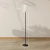Staande lamp, staande lamp met stoffen lampenkap, e27 fitting, staande lamp staande lamp met voetschakelaar voor woonkamer, slaapkamer, exclusief lichtbron, wit 4