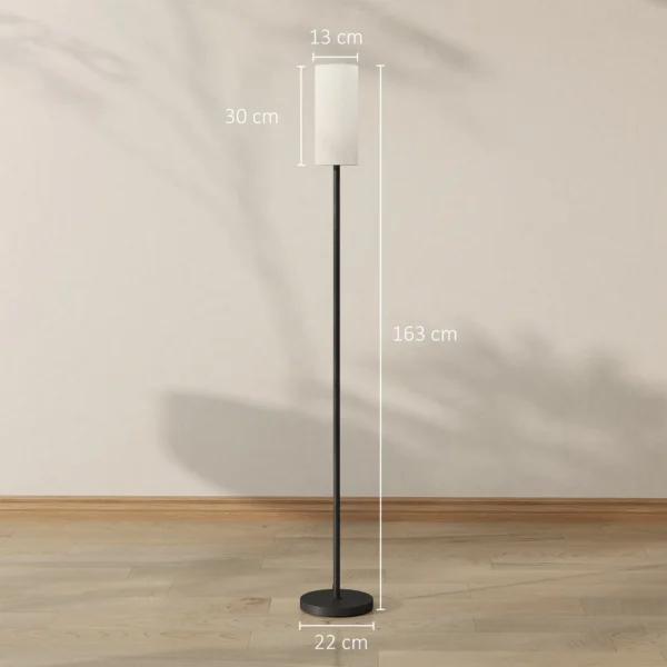 Staande lamp, staande lamp met stoffen lampenkap, e27 fitting, staande lamp staande lamp met voetschakelaar voor woonkamer, slaapkamer, exclusief lichtbron, wit 4