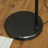 Staande lamp woonkamer staande lamp met linnen lampenkap, staande lamp met e27 fitting, voetschakelaar, verstelbare hoogte booglamp voor slaapkamer, zwart, excl. gloeilamp 10