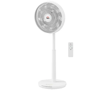 Staande ventilator stil met afstandsbediening, ventilator met 12 snelheidsniveaus, timer, kanteling & oscillatie instelbaar, slaapmodi, wit 1