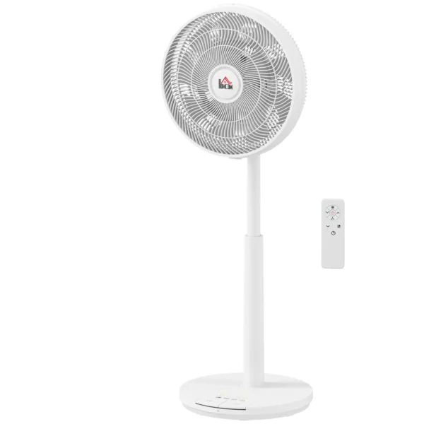 Staande ventilator stil met afstandsbediening, ventilator met 12 snelheidsniveaus, timer, kanteling & oscillatie instelbaar, slaapmodi, wit 1
