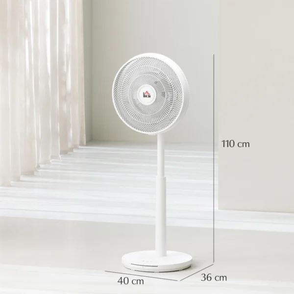 Staande ventilator stil met afstandsbediening, ventilator met 12 snelheidsniveaus, timer, kanteling & oscillatie instelbaar, slaapmodi, wit 4
