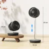 Staande ventilator usb oplaadbare ventilator met afstandsbediening verstelbare helling oscillatie 10 snelheidsniveaus timer in hoogte verstelbare telescoopventilator voor kantoor camping 4
