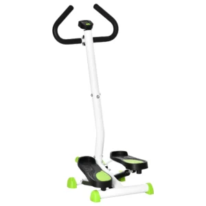Stepper fitness swing stepper met lcd scherm & handvat, hometrainer voor thuis tot 100 kg, staal abs, groen, 55 x 44 x 108 cm 1