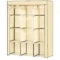 Stoffen kast kledingkast met 8 niveaus & kledingstangen, vouwkast gemaakt van vliesstof in beige, 125x43x162,5cm voor ruimtebesparende opslag 1