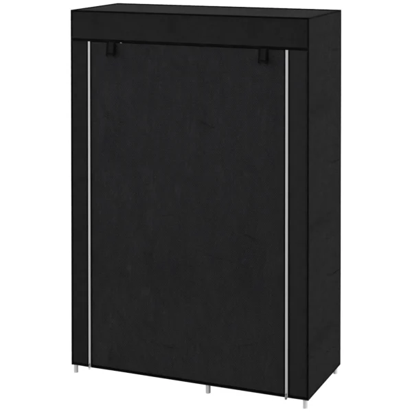 Stoffen kledingkast 6 vakken vlieslook vouwgarderobe zwart 103x43x162,5cm 1