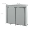 Stoffenkast kledingkast met kledingstang 10 vakken 4 lades garderobe vlies look donkergrijs voor slaapkamer & gang 4