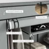 Stoffenkast kledingkast met kledingstang 10 vakken 4 lades garderobe vlies look donkergrijs voor slaapkamer & gang 6