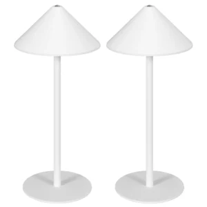 Tafellamp 2 delige set met 3 lichtkleuren, oplaadbare usb a+c nachtlamp met touch schakelaar voor woonkamer, slaapkamer metaal, wit 1