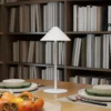 Tafellamp 2 delige set met 3 lichtkleuren, oplaadbare usb a+c nachtlamp met touch schakelaar voor woonkamer, slaapkamer metaal, wit 10