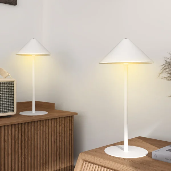 Tafellamp 2 delige set met 3 lichtkleuren, oplaadbare usb a+c nachtlamp met touch schakelaar voor woonkamer, slaapkamer metaal, wit 2