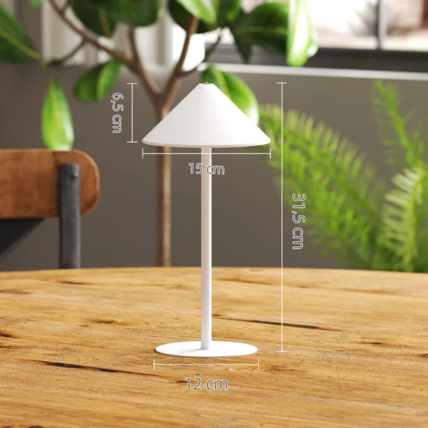 Tafellamp 2 delige set met 3 lichtkleuren, oplaadbare usb a+c nachtlamp met touch schakelaar voor woonkamer, slaapkamer metaal, wit 4
