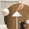 Tafellamp 2 delige set met 3 lichtkleuren, oplaadbare usb a+c nachtlamp met touch schakelaar voor woonkamer, slaapkamer metaal, wit 6