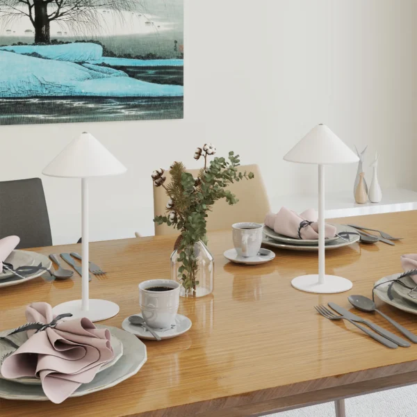 Tafellamp 2 delige set met 3 lichtkleuren, oplaadbare usb a+c nachtlamp met touch schakelaar voor woonkamer, slaapkamer metaal, wit 8