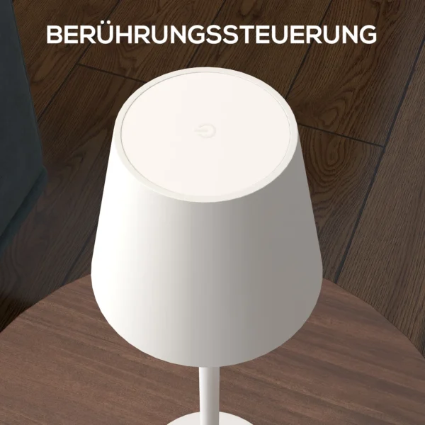 Tafellamp oplaadbare usb tafellamp met 3 lichtkleuren draagbare nachtkastlamp met touch schakelaar voor woonkamer metaal wit 8