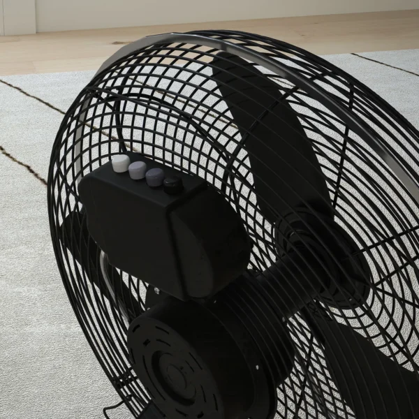 Tafelventilator elektrische ventilator met 3 snelheidsniveaus, 120° verstelbare hoek voor thuis, kantoor, slaapkamer, zwart 10