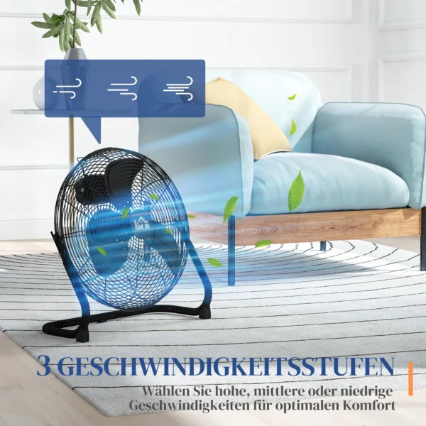 Tafelventilator elektrische ventilator met 3 snelheidsniveaus, 120° verstelbare hoek voor thuis, kantoor, slaapkamer, zwart 5