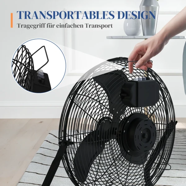 Tafelventilator elektrische ventilator met 3 snelheidsniveaus, 120° verstelbare hoek voor thuis, kantoor, slaapkamer, zwart 7