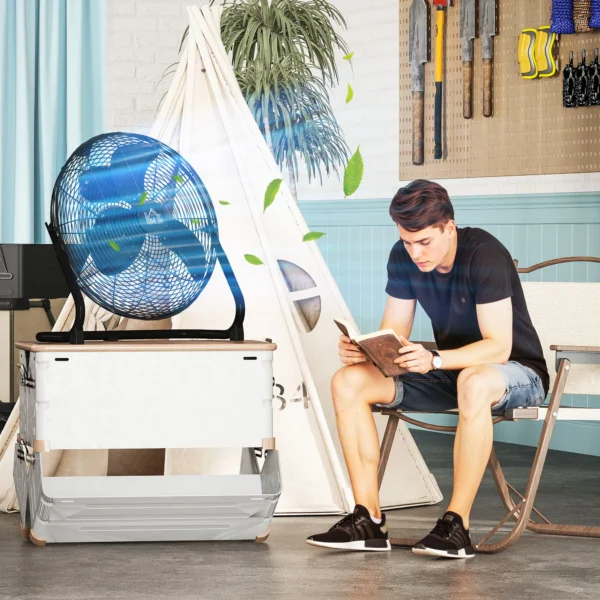 Tafelventilator elektrische ventilator met 3 snelheidsniveaus, 120° verstelbare hoek voor thuis, kantoor, slaapkamer, zwart 8