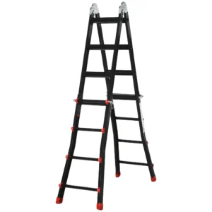 Telescopische vouwladder, 4m aluminium ladder antislip aluminium ladder a frame telescopische uitschuifladder tot 150 kg draagvermogen 1