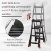 Telescopische vouwladder, 4m aluminium ladder antislip aluminium ladder a frame telescopische uitschuifladder tot 150 kg draagvermogen 5