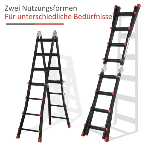 Telescopische vouwladder, 4m aluminium ladder antislip aluminium ladder a frame telescopische uitschuifladder tot 150 kg draagvermogen 6