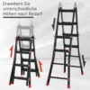 Telescopische vouwladder, 4m aluminium ladder antislip aluminium ladder a frame telescopische uitschuifladder tot 150 kg draagvermogen 7