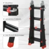 Telescopische vouwladder, 4m aluminium ladder antislip aluminium ladder a frame telescopische uitschuifladder tot 150 kg draagvermogen 8