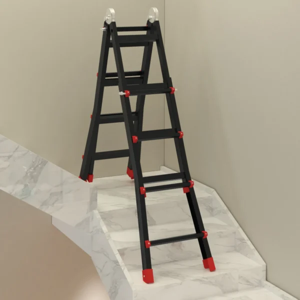 Telescopische vouwladder, 4m aluminium ladder antislip aluminium ladder a frame telescopische uitschuifladder tot 150 kg draagvermogen 9