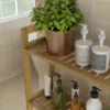 Toilettenrek 3 laags badkamer staand rek met kiepbeveiliging van bamboe, natuur, ruimtebesparend opbergrek voor badkamer 10