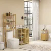 Toilettenrek 3 laags badkamer staand rek met kiepbeveiliging van bamboe, natuur, ruimtebesparend opbergrek voor badkamer 9