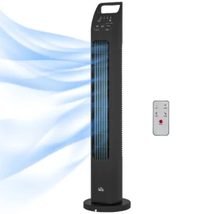 Torenventilator, staande ventilator met 3 modi, afstandsbediening, 50w ventilator met 4h timer, 75° oscillatie, voor slaapkamer, zwart 1