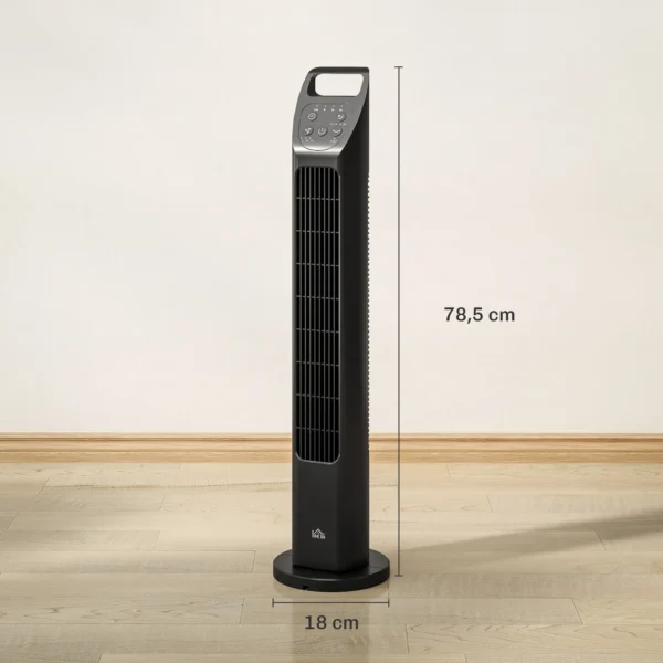 Torenventilator, staande ventilator met 3 modi, afstandsbediening, 50w ventilator met 4h timer, 75° oscillatie, voor slaapkamer, zwart 4