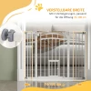 Trapbeschermingshek voor honden met automatisch sluitmechanisme en kattenluik, boorvrij, 74 100cm, wit 8