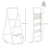 Trapladder staande ladder met 3 treden anti slip opvouwbare trede met handvat tot 150 kg belastbaar lichtgewicht aluminium ladder 66,3 x 41,5 x 104,6 cm wit 4