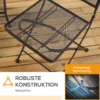 Tuin zitgroep bistro set 3 personen met 1 tafel en 2 opvouwbare stoelen, metaal grijs voor terras en balkon 6