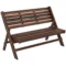 Tuinbank, 2 zits bank, houten bank met rugleuning, parkbank, tot 250 kg belastbaar, voor tuin, balkon, verkoold, 122 x 63 x 83 cm 1