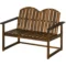 Tuinbank 2 zits houten bank met rugleuning en armleuning tot 240 kg belastbaar voor tuin en balkon, verkoold 1