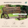 Tuinbank 2 zits houten bank met wagenwiel armleuningen in landhuisstijl, sparrenhout, bruin, 105,5x56x79cm 5