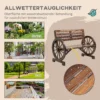 Tuinbank 2 zits houten bank met wagenwiel armleuningen in landhuisstijl, sparrenhout, bruin, 105,5x56x79cm 7