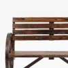 Tuinbank 2 zits houten bank met wagenwiel armleuningen in landhuisstijl, sparrenhout, bruin, 105,5x56x79cm 9