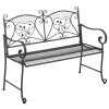 Tuinbank 2 zits rugleuning parkbank zitbank tuin weerbestendig antieke look metaal koffie 114x53,3x91cm 1